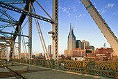 Downtown from Shelby Street Bridge, Nashville. Tennessee. USA