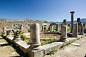 Morocco-Volubilis: Roman Town mostly dating to 2nd & 3rd c. AD/ Abandoned by Romans in 280 AD -Detail of the House of Columns