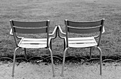 Tables and chairs. Jardins du Luxembourg. Paris. France