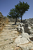 Ruins of Dorian City of Lato (c. 700 BC). Staircase. Ancient Lato. Lasithi Province. Crete. Greece.