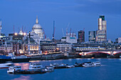 North Bank of the Thames River and St. Paul s Cathedral / Evening. London. England. UK.