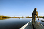 Fisherman. Bangweuleu marshes. Zambia