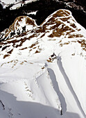 Snow region and chapel under the Pilatus Mountains. Switzerland