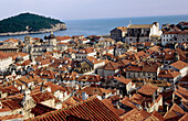 Red roofs of the old town, Dubrovnik. Dalmatian coast, Croatia