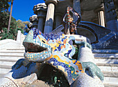 The Dragon at Güell Park, by Gaudí. Barcelona. Spain