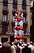 Spain, Catalunya, Barcelona, Typical human tower