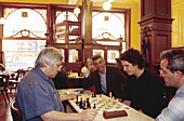 Belgium Brussels. Café Greenwich Chess Players.