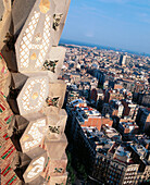 Barcelona seen from the Sagrada Familia temple. Spain