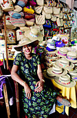 Lady selling hats in Nassau. Bahamas. Caribbean Sea.