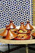 Tajjines. Riad Maison Bleue. Fes. Morocco.