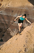 Trail running. The movie set . Grand Staircase-Escalante National Monument. Utah. USA