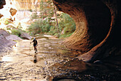 Hiking. West Fork Trail. In The Subway. Zion National Park. Utah. USA.