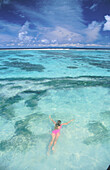 Swimming in the Seychelles. La Digue. Seychelle Islands