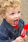 Boy with popsicle