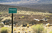 Paradise town sign. California. USA