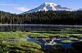 Mt Ranier, USA, snow covered, Horizontal