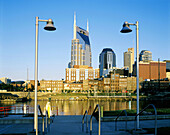 Downtown skyline and Cumberland River. Nashville. Tennessee. USA