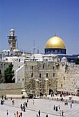 Western Wall and Omar mosque. Jeusalem, Israel