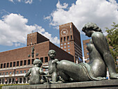 City Hall and Statues, Oslo, Norway