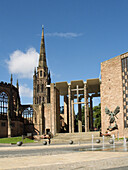 The Old and New Coventry Cathedral, Coventry, West Midlands, England