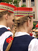 Two girls in Latvian National costume