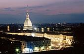 Mole Antonelliana (167,5 m), a symbol of the city of Torino. Piedmont, Italy
