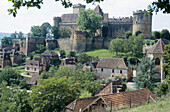 Castelnau-Bretenoux Castle and surroundings. Lot. France