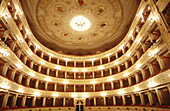 Interior of the Gentile theater. Fabriano. Marche. Italy