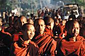 Monks search. Near Inle Lake. Myanmar.