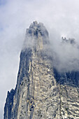 Cloud and granite spire atop Sentinel Rock, Yosemite Valley, Yosemite National Park, California
