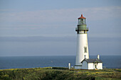 Yaquina Head Lighthouse, 1872 tallest on the Oregon Coast, over the Pacific Ocean, near Newport, Oregon.