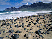 Famara beach and cliffs. Lanzarote Island. Canary Island, Spain