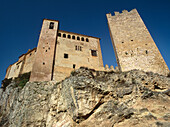 Alquézar Castle in Guara mountain range. Huesca province, Spain