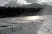 River Paine cascade. Andes mountains. Patagonia. Chile