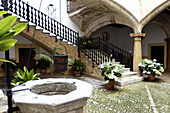 Antique courtyard. Palma de Mallorca. Majorca. Balearic Islands. Spain