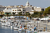 Overview of Cala Rajada (Ratjada) harbour, Capdepera. Majorca. Balearic Islands. Spain