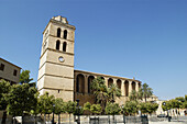 Parish church and square in Muro. Majorca. Balearic Islands. Spain