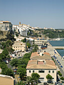 Aerial view of Maó. Maó. Menorca. Balearic Islands. Spain.