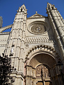 Façade of the cathedral. Palma de Mallorca. Balearic Islands. Spain.