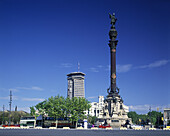 Columbus column, Paeseig de colon, Barcelona, Catalunya, Spain.
