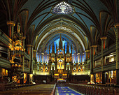 Basilica, Notre dame church (1829), Montreal, Quebec, Canada.