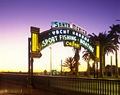 Santa monica pier sign, Santa monica, California, USA.