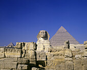 Great pyramid & sphinx ruins, Giza, Egypt.