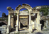 Temple of hadrian, Curetes Street, Ephesus ruins, Turkey.