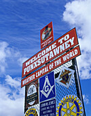 Sign, Punxsutawney, Pennsylvania, USA.