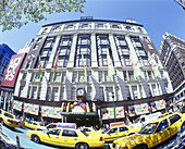 Street scene, Taxi cabs, Spring, Macy s store, Broadway, Manhattan, New York, USA.
