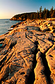 Sunrise near Otter Cliffs, Acadia National Park. Maine. USA