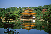 Kinkaku-ji or golden temple, originally built in 1397, Kyoto, Japan