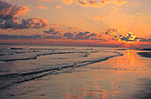 Sunset over beach. Bahamas