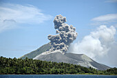 Erupting volcano Tavurvur, Rabaul Caldera. New Britain Island. Papua New Guinea